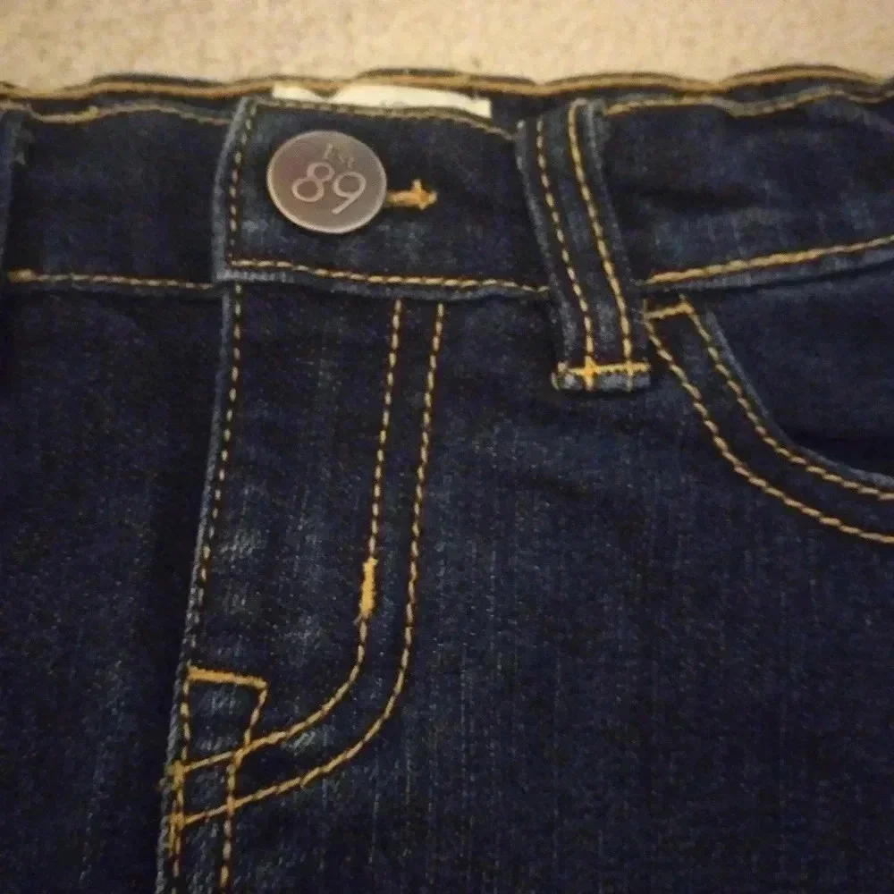 Children's place embellished jean skirtwith built in shorts-size 6